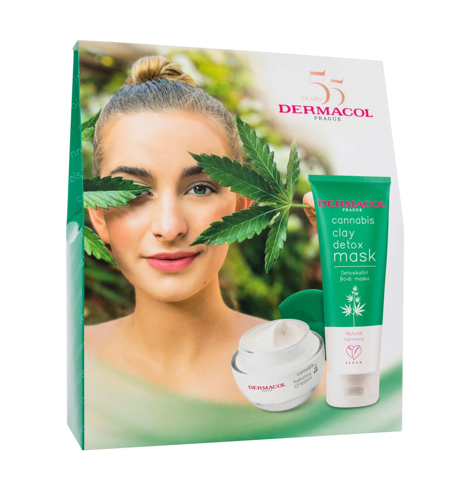 Dermacol Cannabis Gift Set 100ml Cannabis Clay Detox Mask 100 ml + Cannabis Hydrating Cream 50 ml Veido kaukė Rinkinys