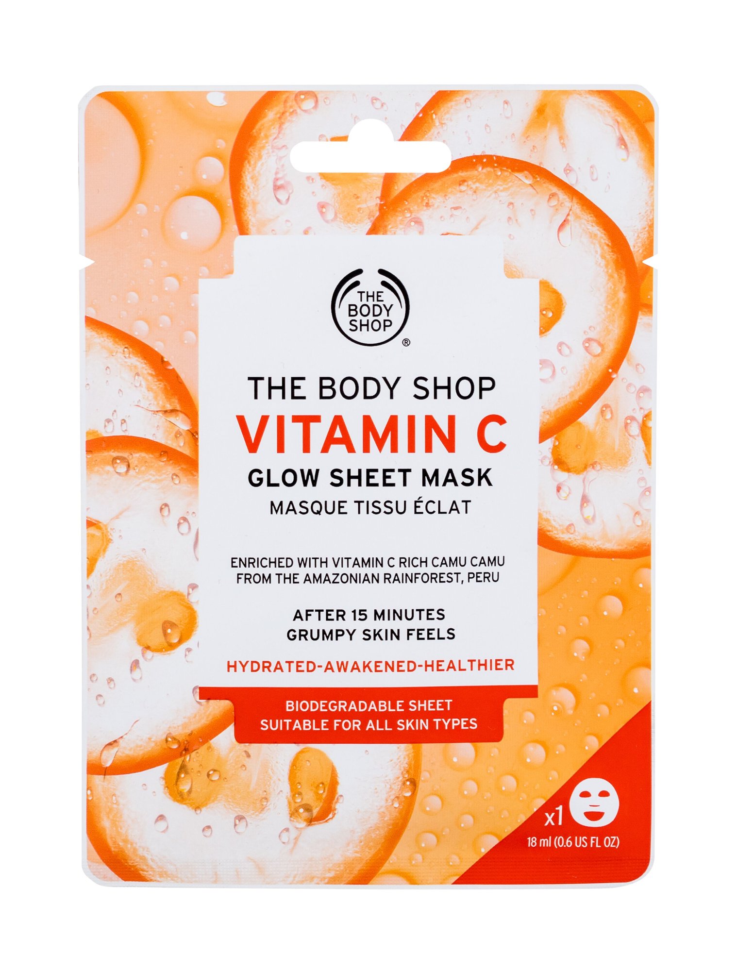 The Body Shop Vitamin c glow sheet mask 1 Skaistinamoji veido kaukė thumbnail 1