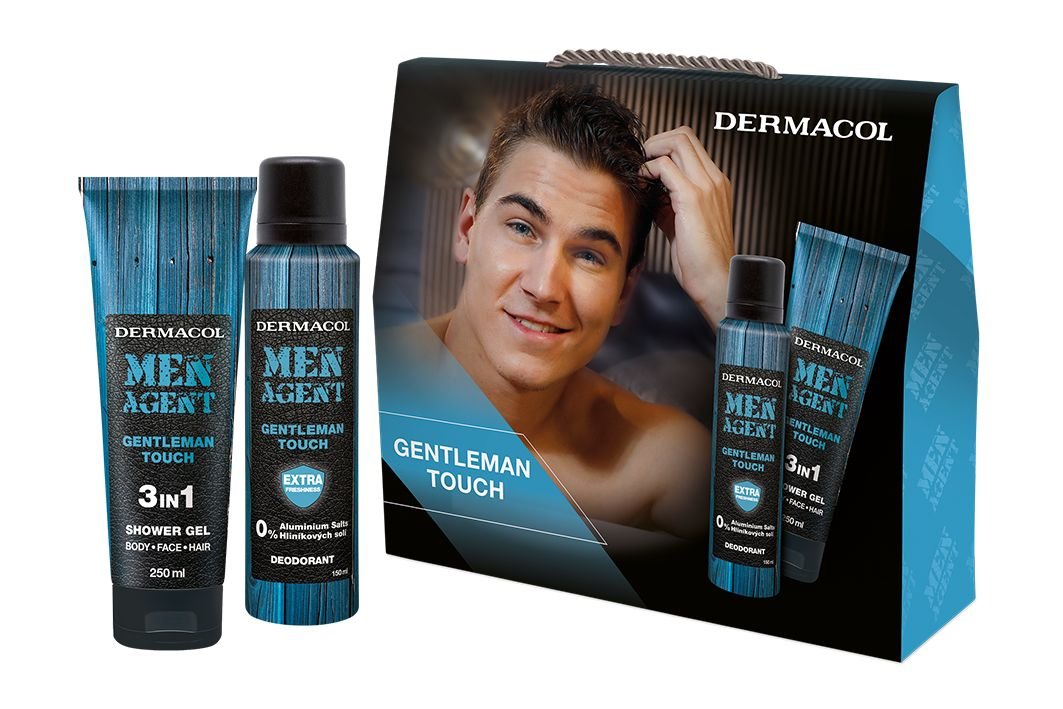 Dermacol Men Agent Gentleman Touch 250ml Shower Gel 250 ml + Deodorant 150 ml dušo želė Rinkinys (Pažeista pakuotė)