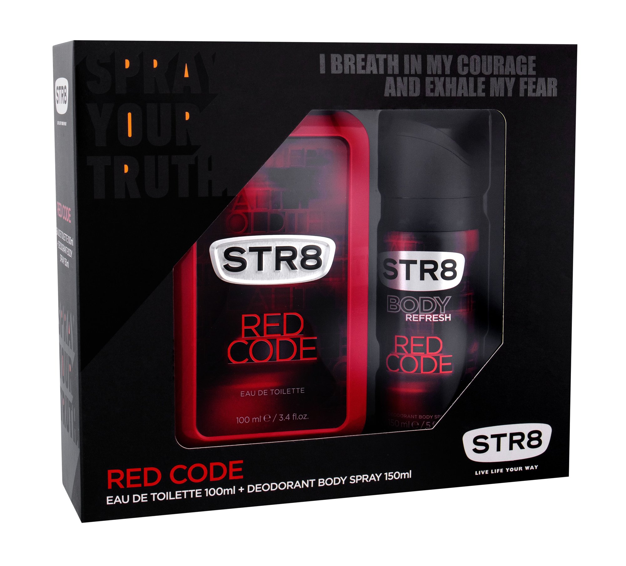 STR8 Red Code 100ml Edt 100ml + 150ml deodorant Kvepalai Vyrams EDT Rinkinys (Pažeista pakuotė)