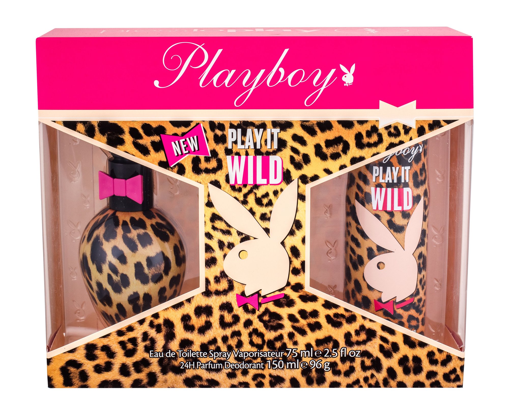 Playboy Play It Wild 75ml Edt 75 ml + Deodorant 150 ml Kvepalai Moterims EDT Rinkinys (Pažeista pakuotė)