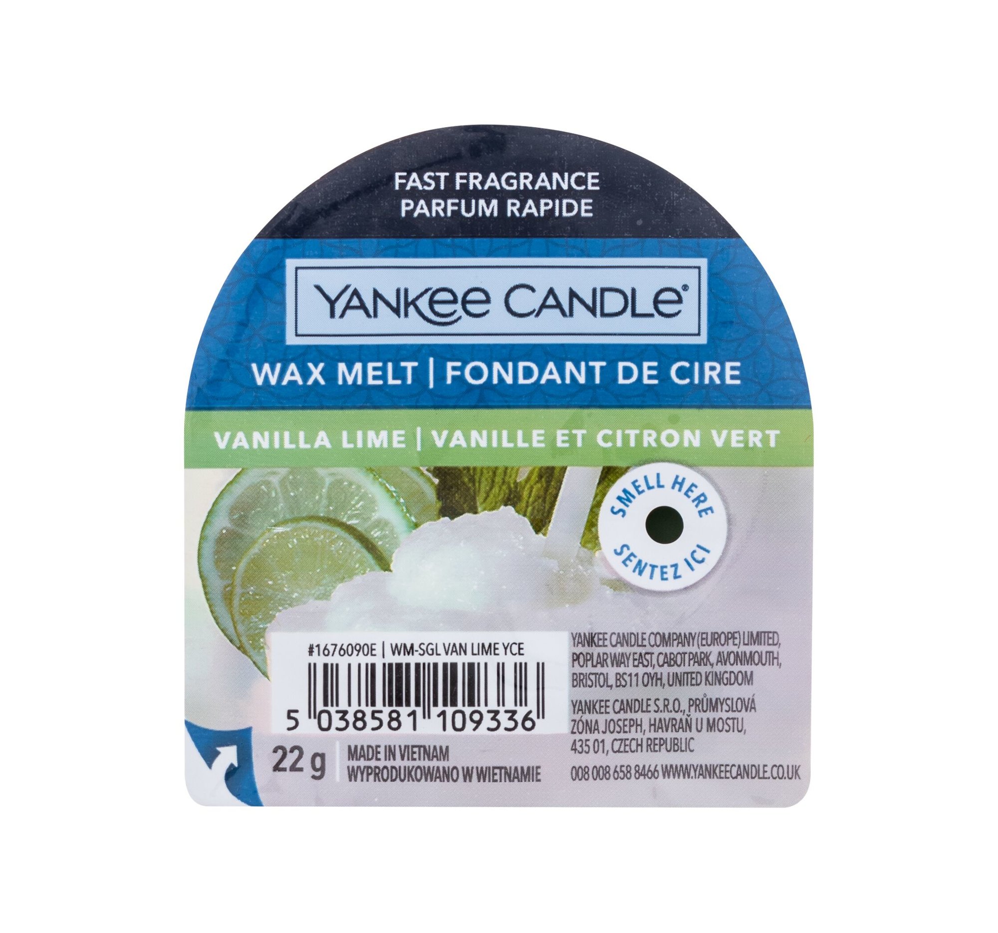 Yankee Candle Vanilla Lime 22g Kvepalai Unisex Kvapusis vaškas