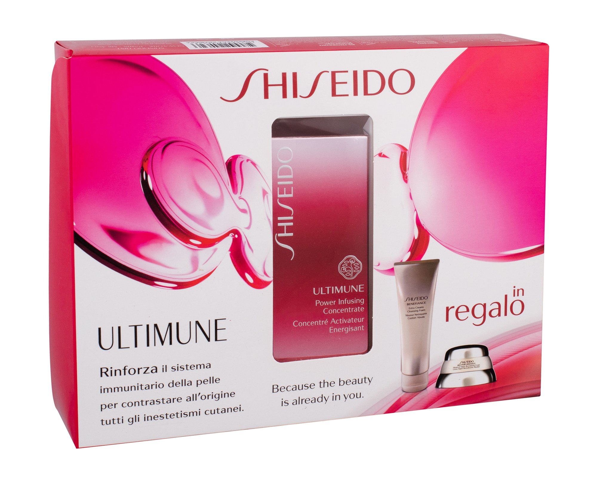Shiseido Benefiance Extra Creamy Cleansing Foam 50ml 30ml Ultimune Power Infusing Concentrate  + 50ml Benefiance Extra Creamy Cleansing Foam + 7ml Bio-Performance Advanced Super Revitalizing Cream veido putos Rinkinys (Pažeista pakuotė)