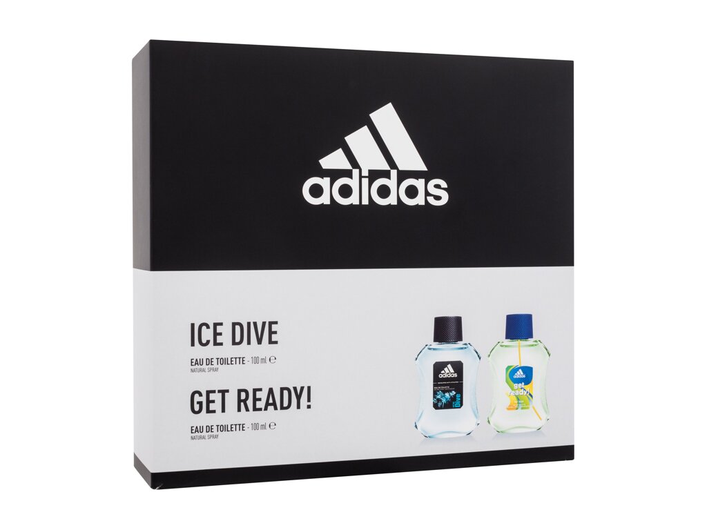 Adidas Ice Dive 100ml Edt  100 ml + Edt Get Ready! 100 ml Kvepalai Vyrams EDT Rinkinys (Pažeista pakuotė)