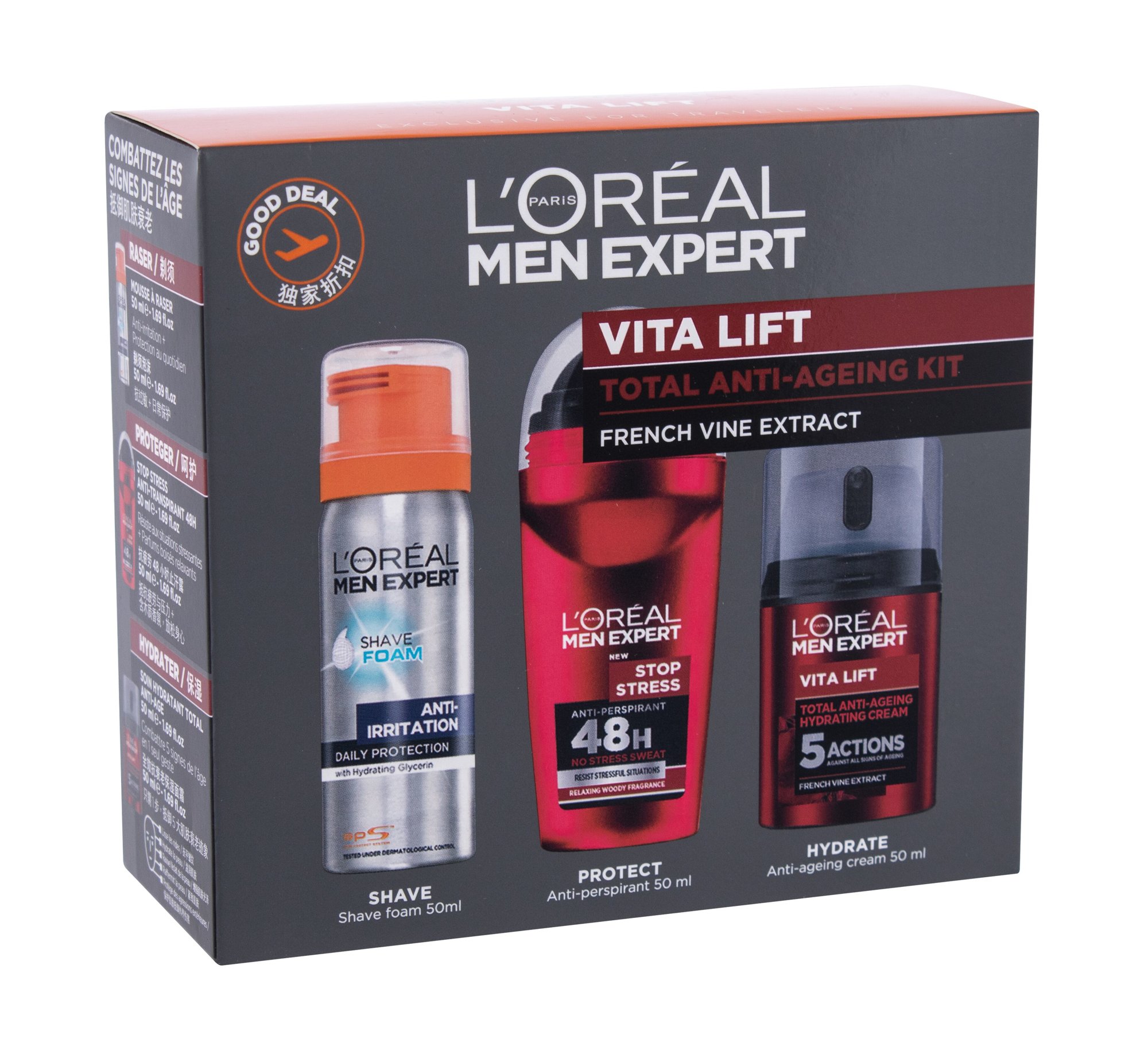 L´Oréal Paris Men Expert Vita Lift Total Anti-Ageing Kit Vita Lift Total Anti-Ageing Kit dieninis kremas