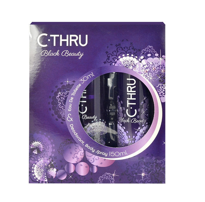 C-THRU Black Beauty 30ml 30ml Edt + 150ml Deodorant Kvepalai Moterims EDT Rinkinys (Pažeista pakuotė)