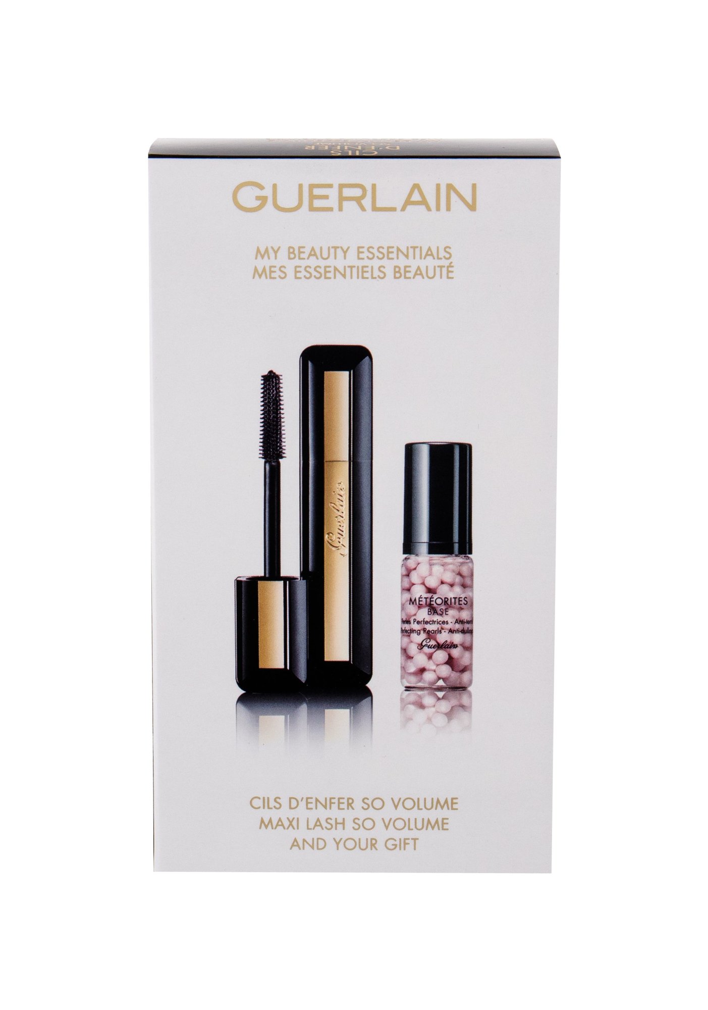 Guerlain Maxi Lash So Volume 8,5ml Mascara 8,5 ml + Météorites Makeup Base 5 ml blakstienų tušas Rinkinys (Pažeista pakuotė)