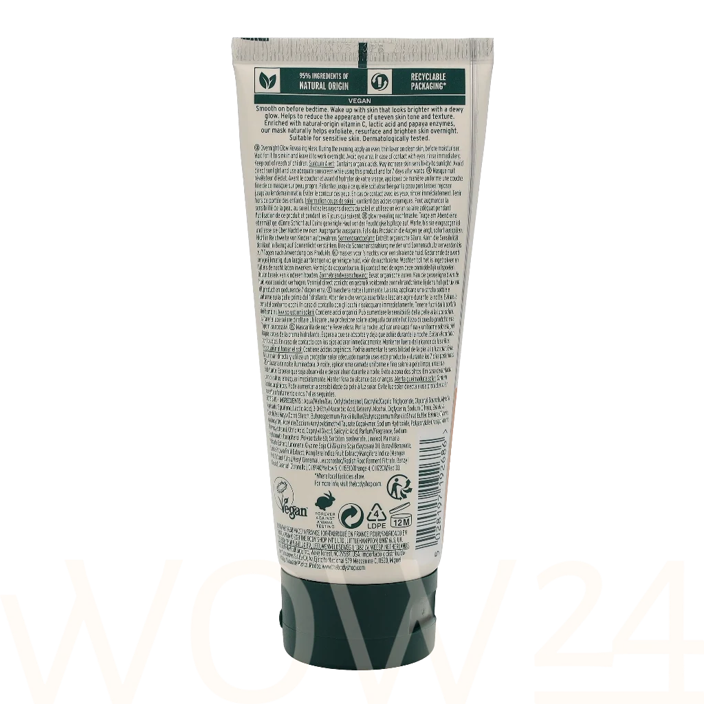 The Body Shop  The Body Shop Overnight Glow Revealing Mask 100 ml natūrali veido odos priežiūros priemonė