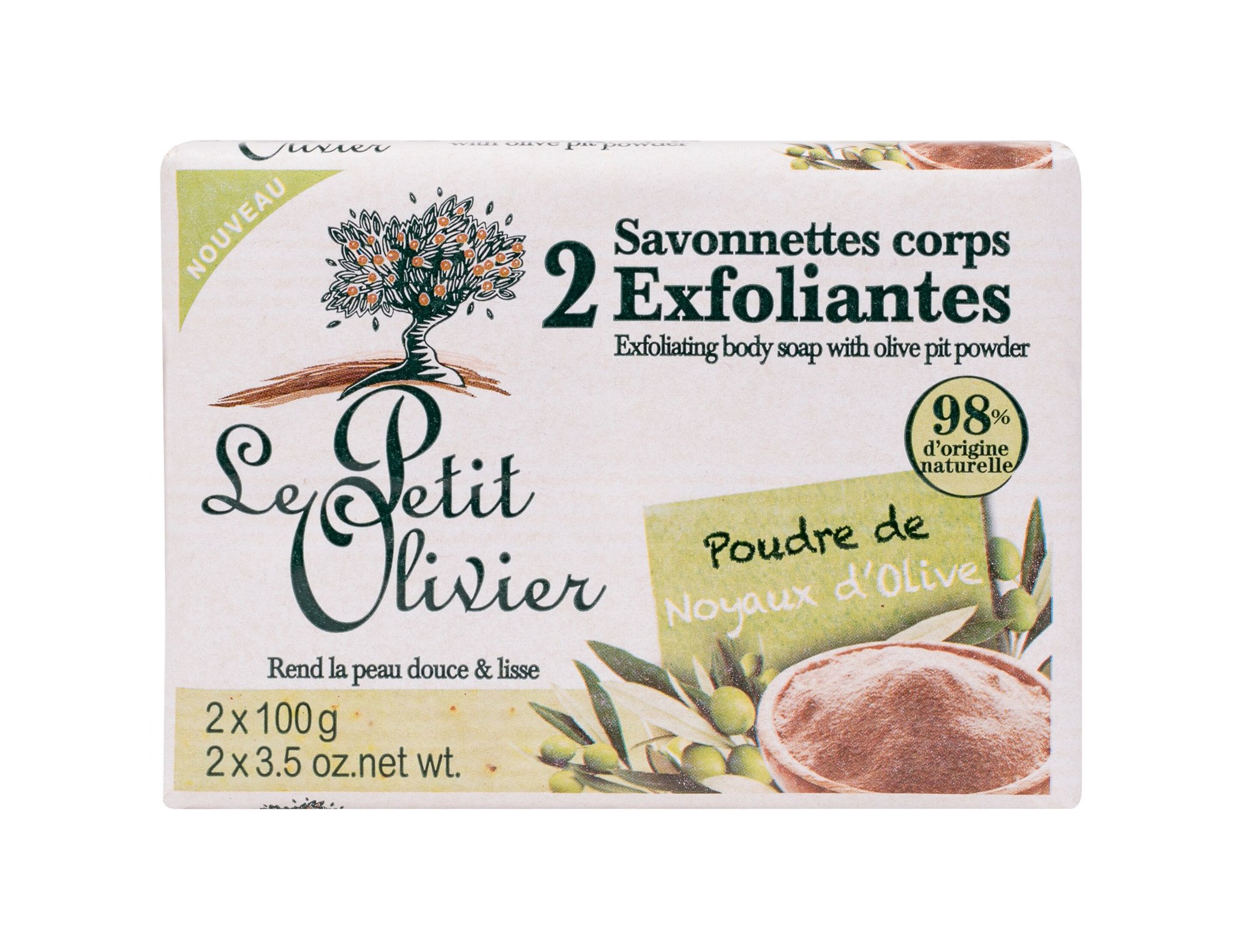 Le Petit Olivier Exfoliating Body Soap Olive Pit Powder kūno pilingas