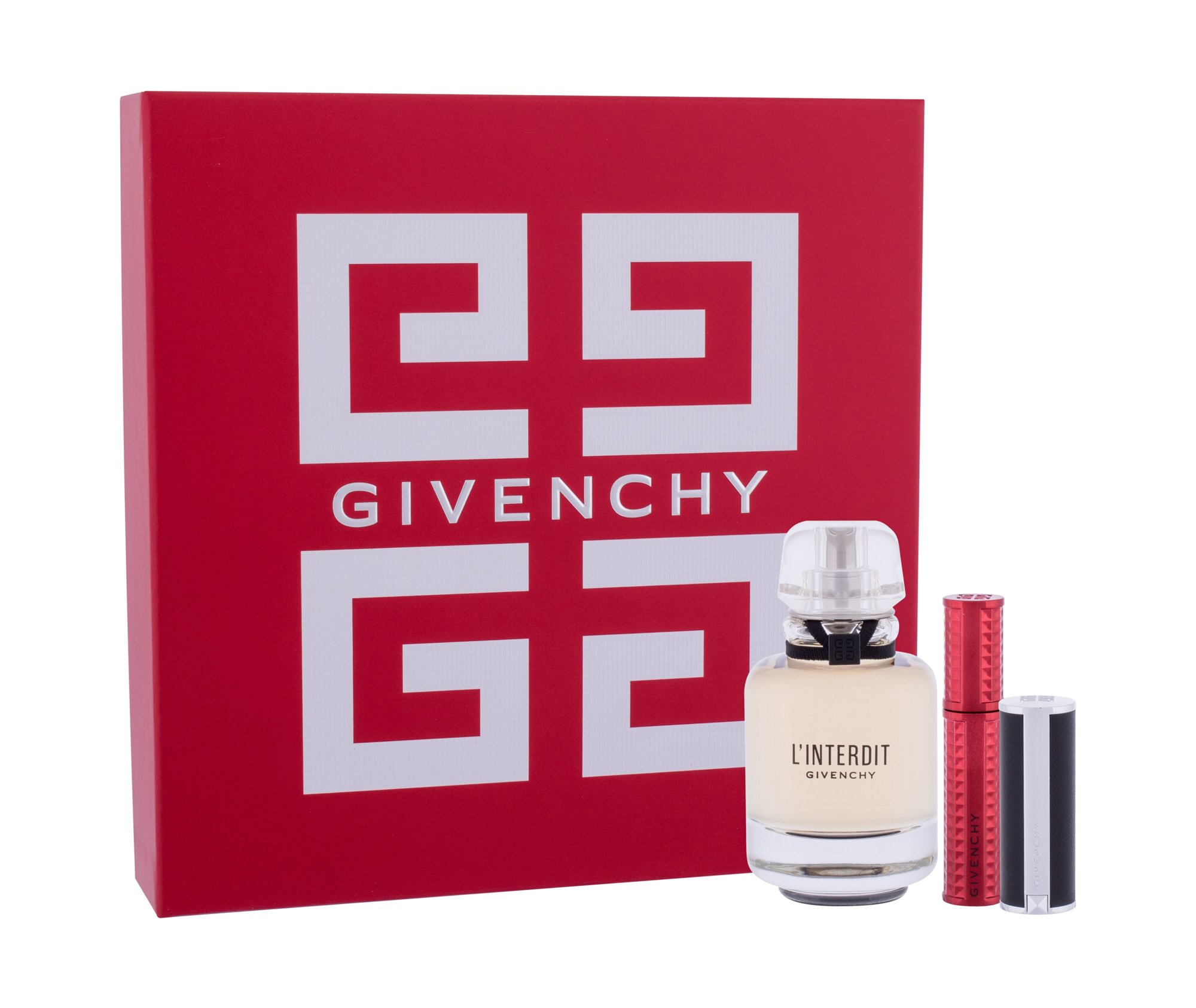 Givenchy L´Interdit 50ml Edp 50 ml + Lip Stick Le Rouge 1,5 g 333 L´Interdit + Volume Disturbia Mascara 4 g 01 Black Disturbia Kvepalai Moterims EDP Rinkinys