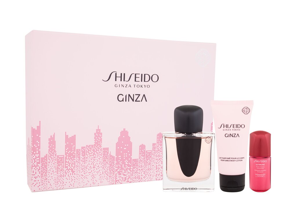 Shiseido Ginza 50ml Edp 50 ml + Body Lotion 50 ml + Ultimune Power Infusing Concentrate 10 ml Kvepalai Moterims EDP Rinkinys