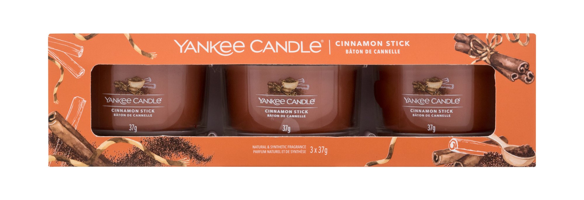 Yankee Candle Cinnamon Stick 37g Scented Candle 3 x 37 g Kvepalai Unisex Scented Candle Rinkinys