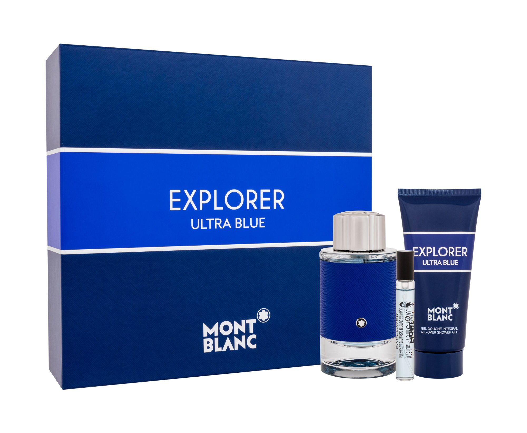 Montblanc Explorer Ultra Blue 100ml Edp 100 ml + Edp 7,5 ml + Shower Gel 100 ml Kvepalai Vyrams EDP Rinkinys (Pažeista pakuotė)