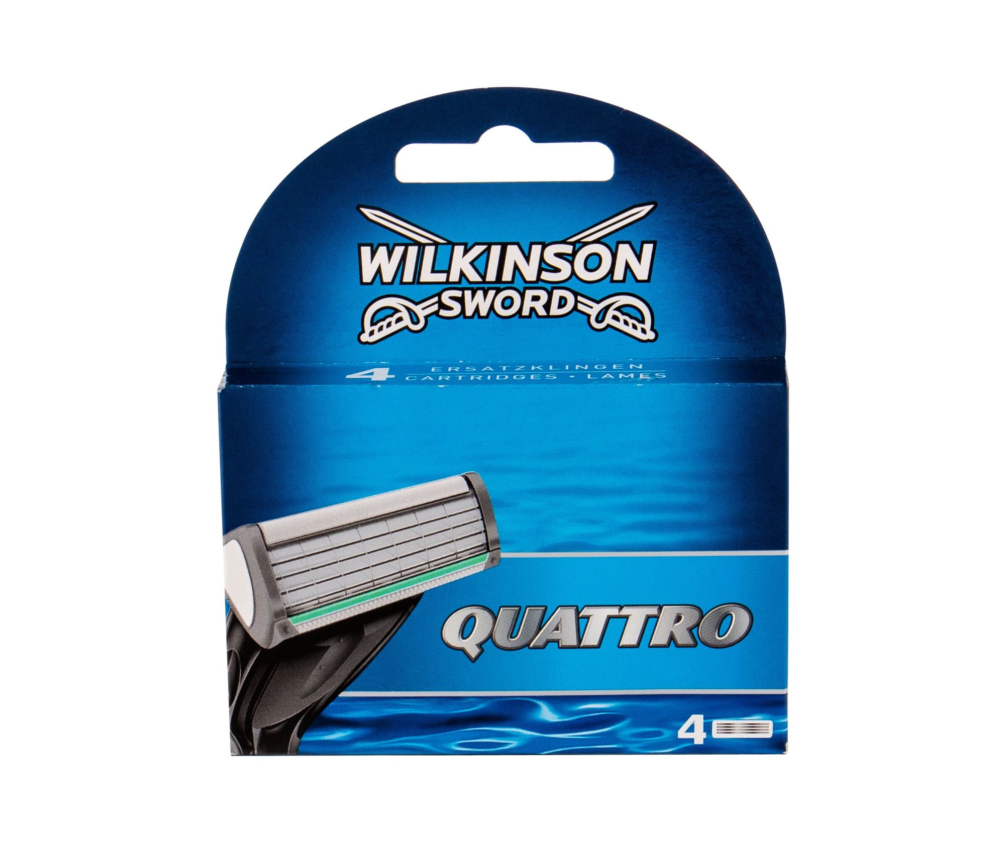 Wilkinson Sword Quattro 4vnt skustuvo galvutė (Pažeista pakuotė)