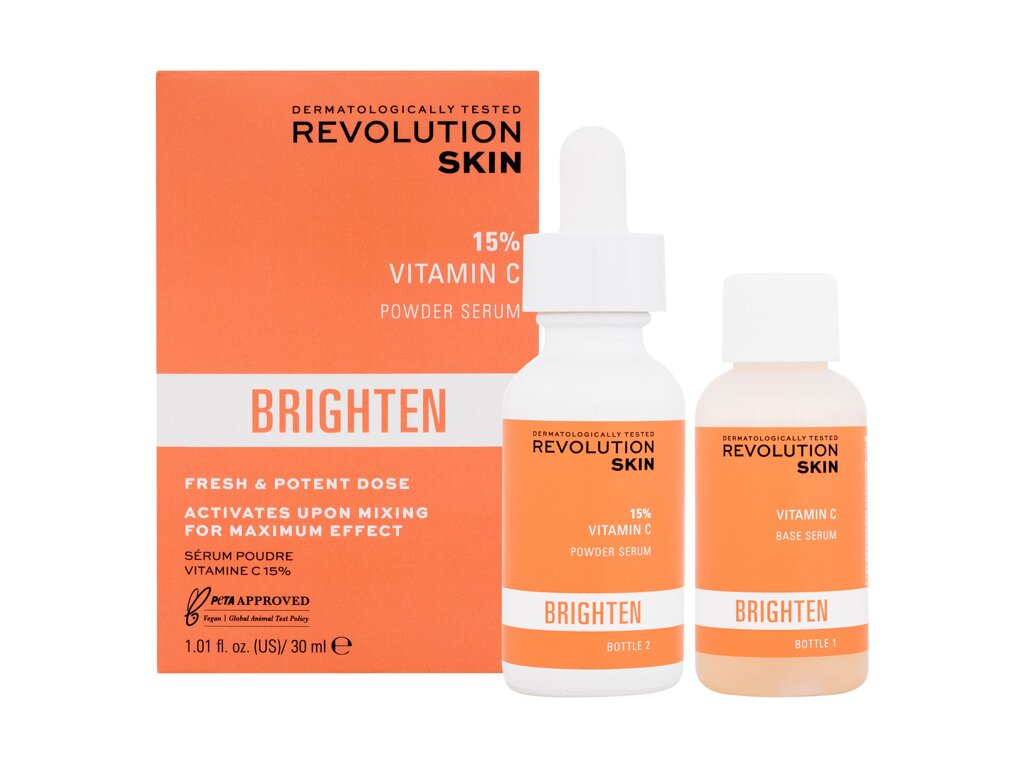 Revolution Skincare Brighten 15% Vitamin C Powder Serum Veido serumas