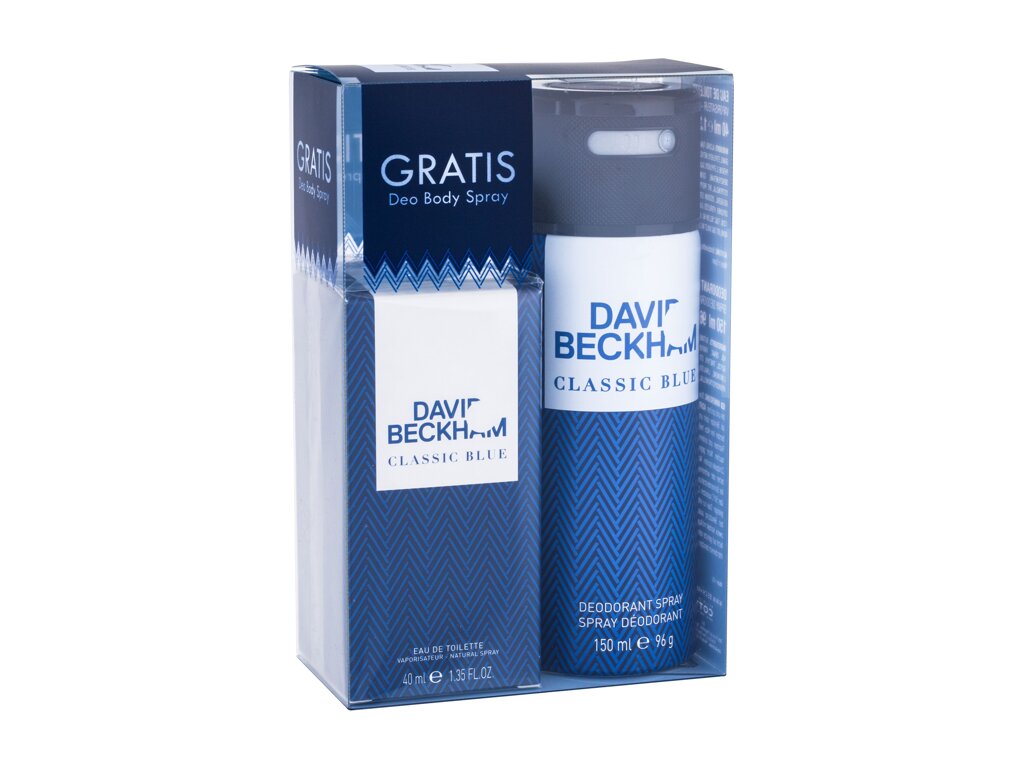 David Beckham Classic Blue 40ml Edt 40 ml + Deodorant 150 ml Kvepalai Vyrams EDT Rinkinys