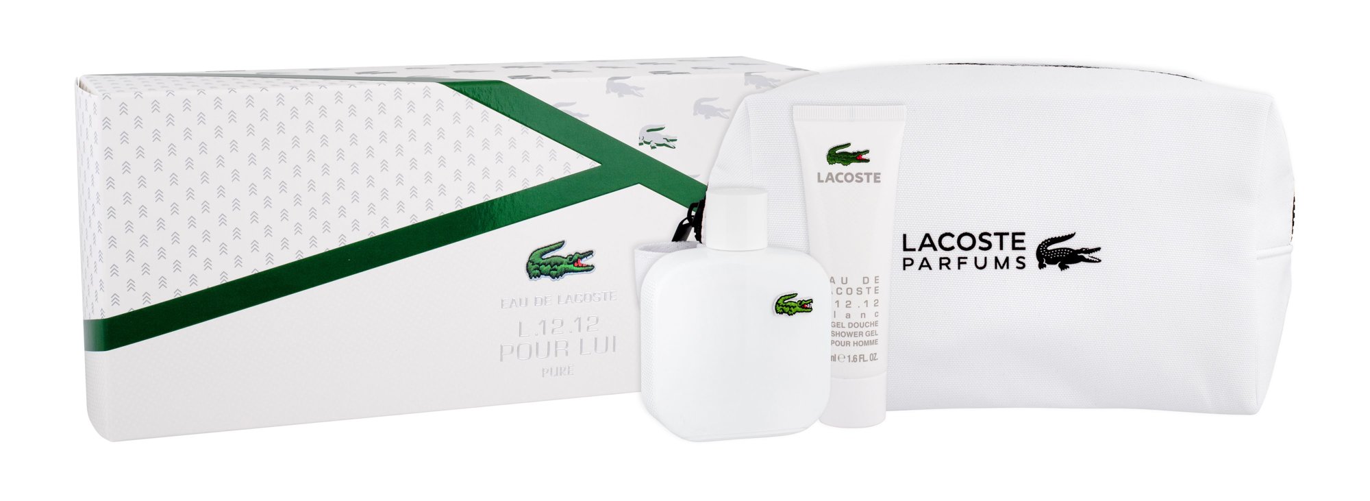 Lacoste Eau de Lacoste L.12.12 Blanc 100ml + Shower Gel 50 ml + Cosmetic Bag Kvepalai Vyrams EDT