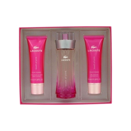 Lacoste Touch of Pink 50ml Edt 50ml + 50ml Body lotion + 50ml Shower gel Kvepalai Moterims EDT Rinkinys