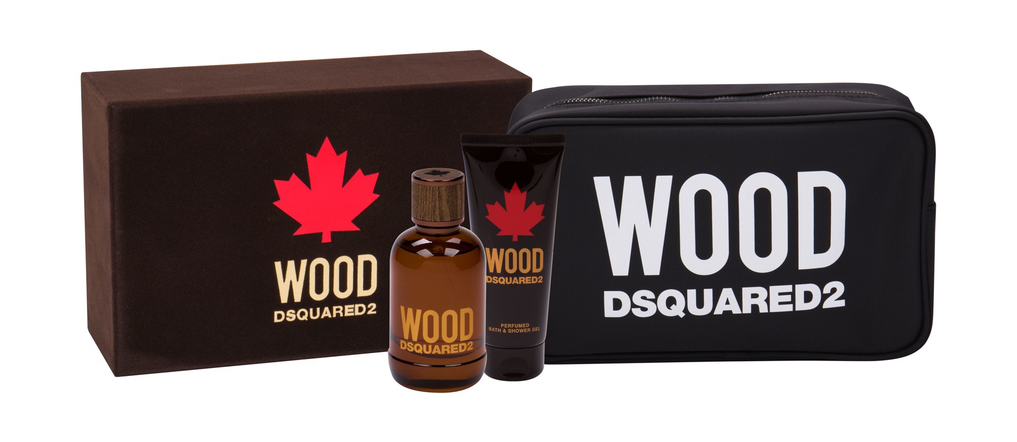 Dsquared2 Wood 100ml Edt 100 ml + Shower Gel 100 ml + Cosmetic Bag Kvepalai Vyrams EDT Rinkinys