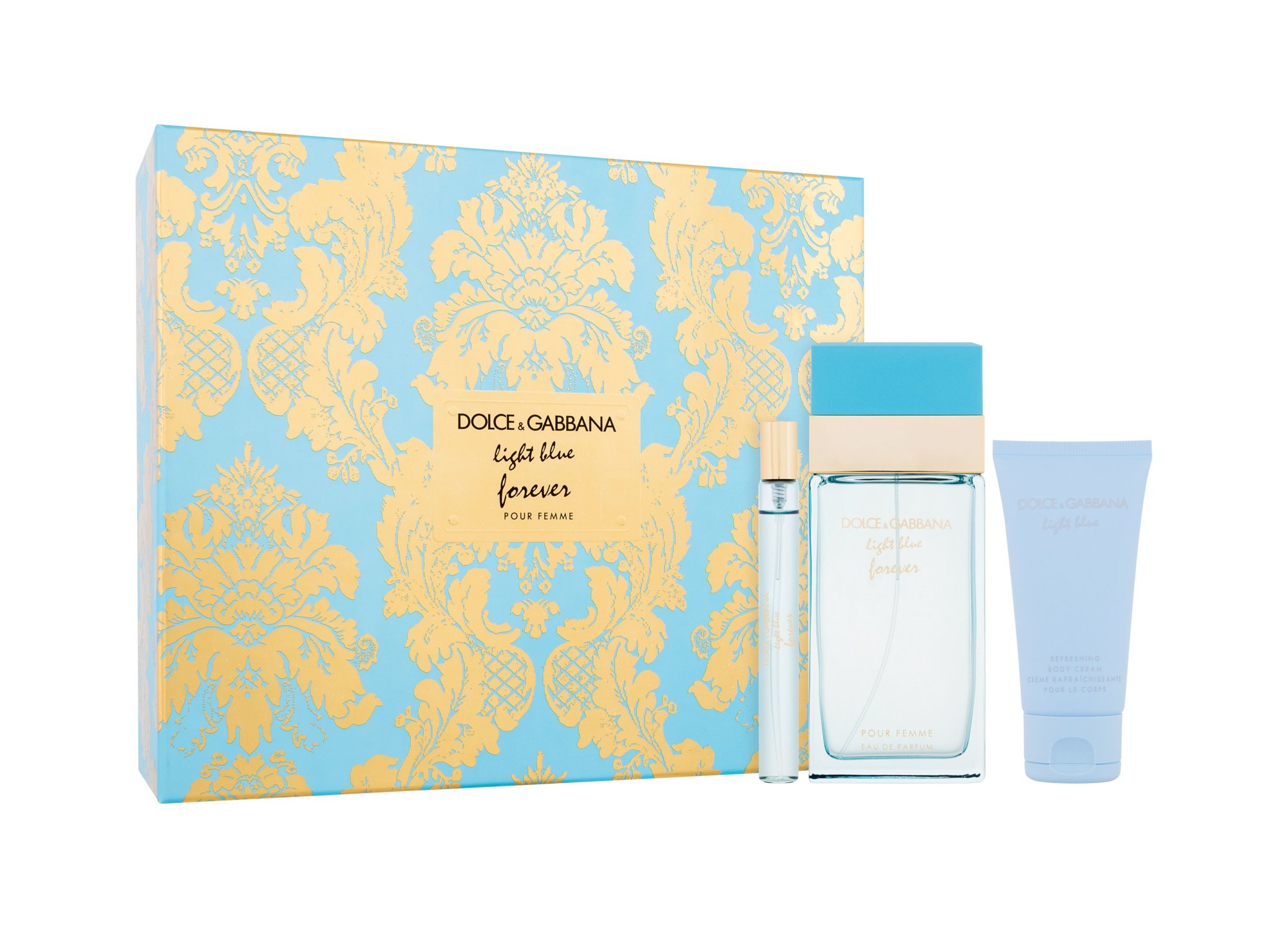 Dolce & gabbana Light Blue Forever Eau De Parfum 100 ml Edp 100 ml + Body Cream 50 ml + Edp 10 ml Damaged box Set