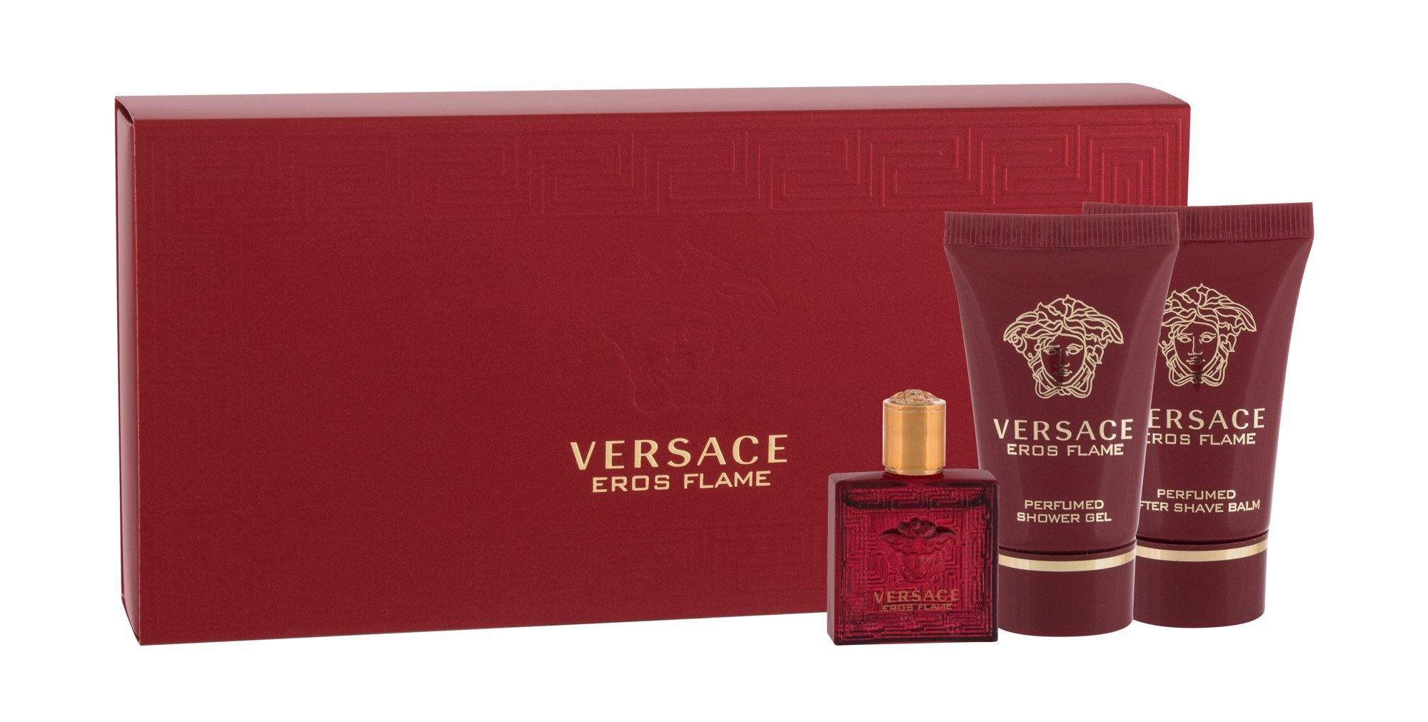 Versace Eros Flame 5ml Edp 5 ml + Aftershave Balm 25 ml + Shower Gel 25 ml kvepalų mėginukas Vyrams EDP Rinkinys