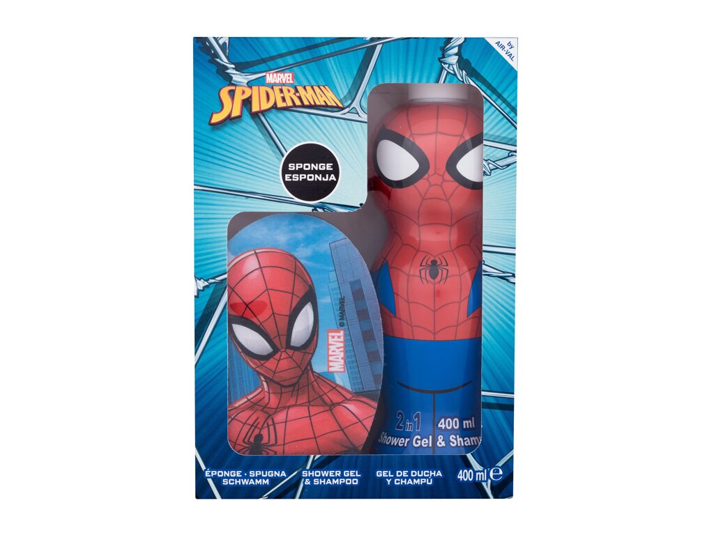 Marvel Spiderman 400ml Shower Gel&Shampoo 2in1 400 ml + Sponge dušo želė Rinkinys (Pažeista pakuotė)