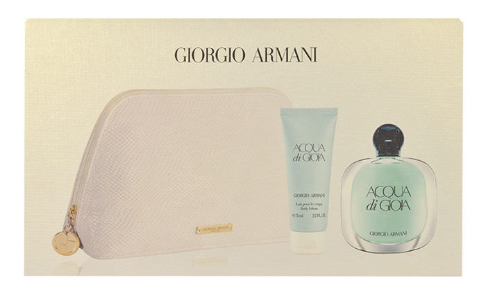 Giorgio Armani Acqua di Gioia 100ml Edp 100ml + 75ml Body lotion + Toilette Bag Kvepalai Moterims EDP Rinkinys (Pažeista pakuotė)
