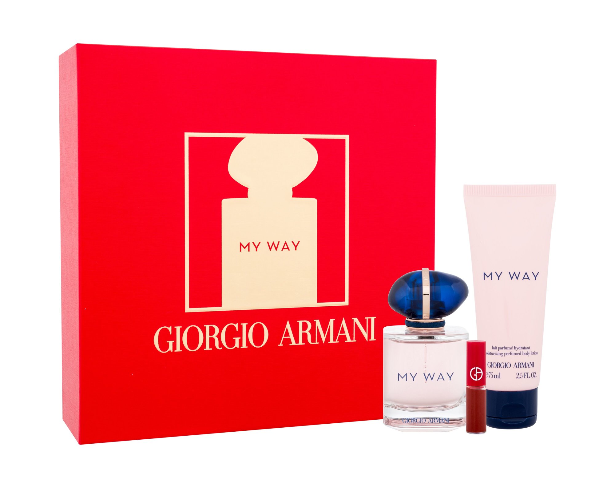 Giorgio Armani My Way 50ml Edp 50 ml + Body Lotion 75 ml + Lipstick Lip Maestro 1,5 ml 206 Kvepalai Moterims EDP Rinkinys
