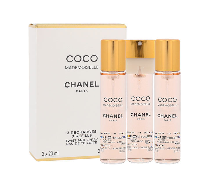 Chanel Coco Mademoiselle 3x20ml Kvepalai Moterims EDT Refill (Pažeista pakuotė)