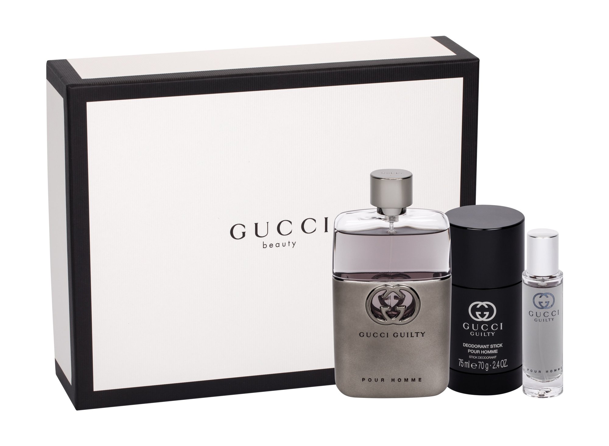 Gucci Guilty Pour Homme 90ml Edt 90 ml + Deostick 75 ml + Edt 15 ml Kvepalai Vyrams EDT Rinkinys