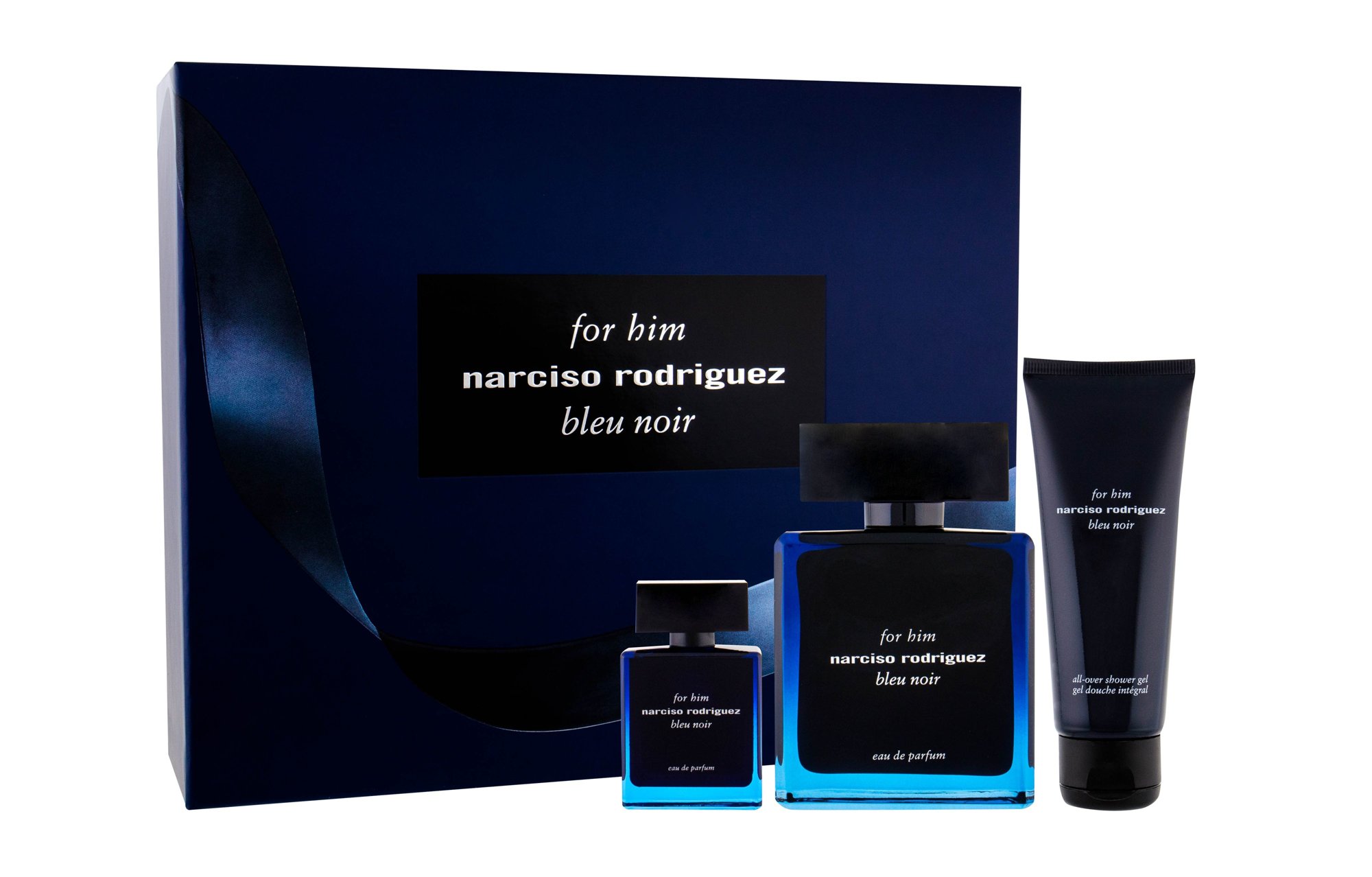 Narciso Rodriguez For Him Bleu Noir Kvepalai Vyrams 100 ml EDP + 10 ml EDP + 75 dušo želė