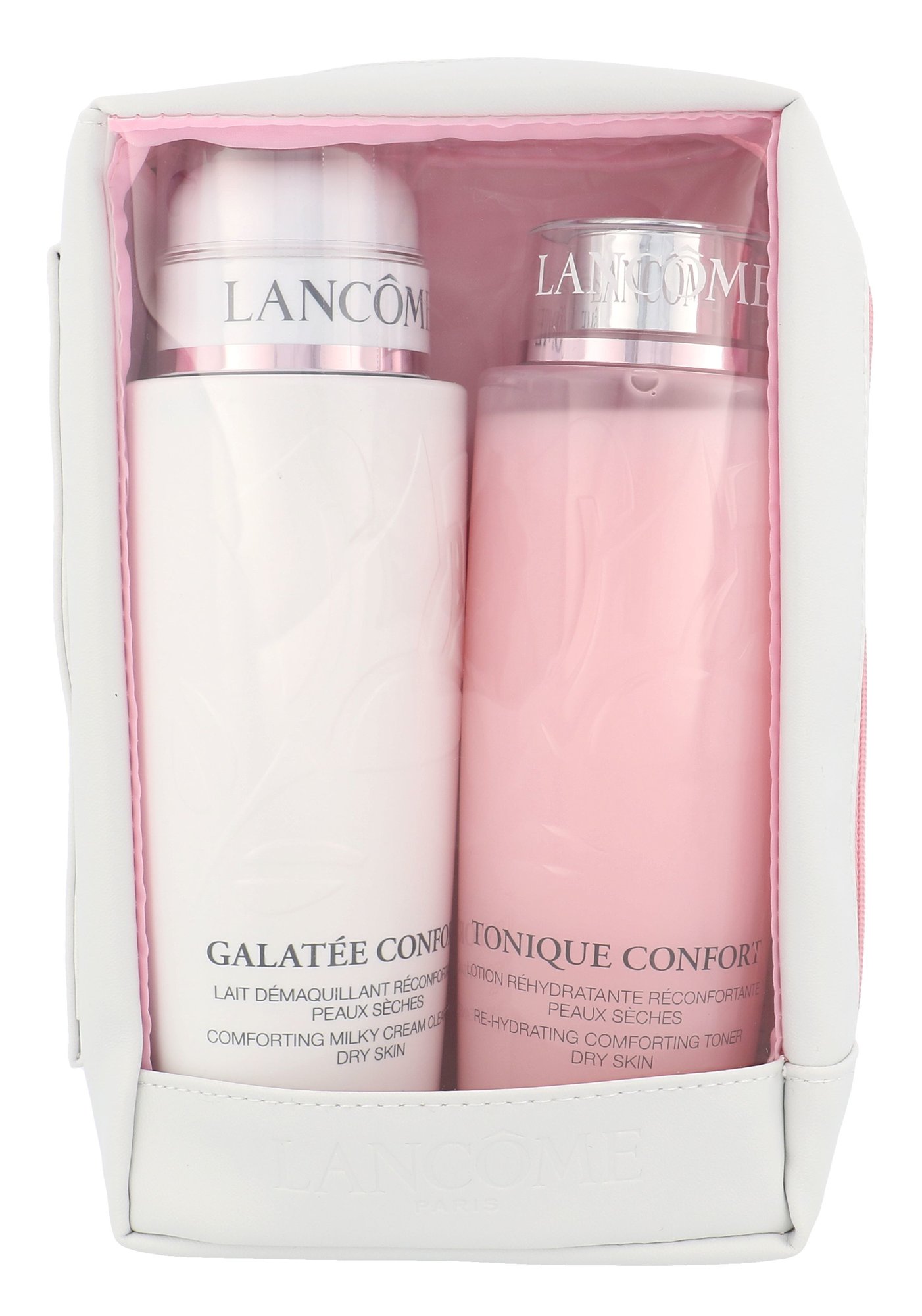 Lancome Galatée Confort 400ml 400ml Galatee Confort Comforting Cleansing Milk + 400ml Tonique Confort Comforting Toner veido pienelis  Rinkinys
