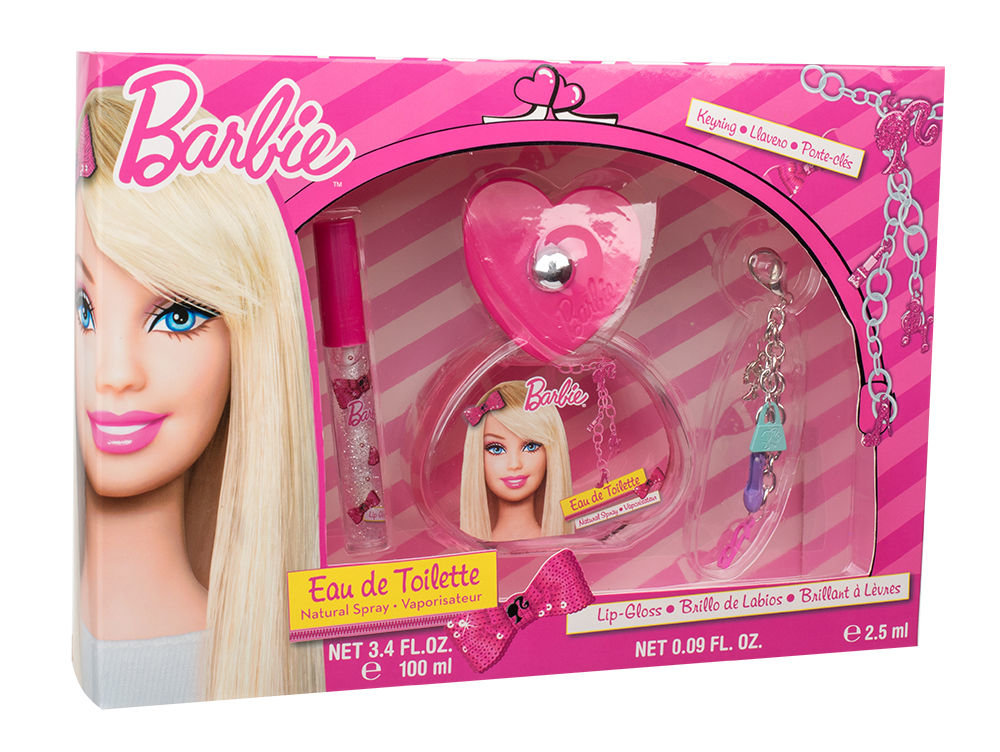 Barbie Barbie 100ml EDT 100 ml + lip gloss 2,5 ml + key ring Kvepalai Vaikams EDT Rinkinys
