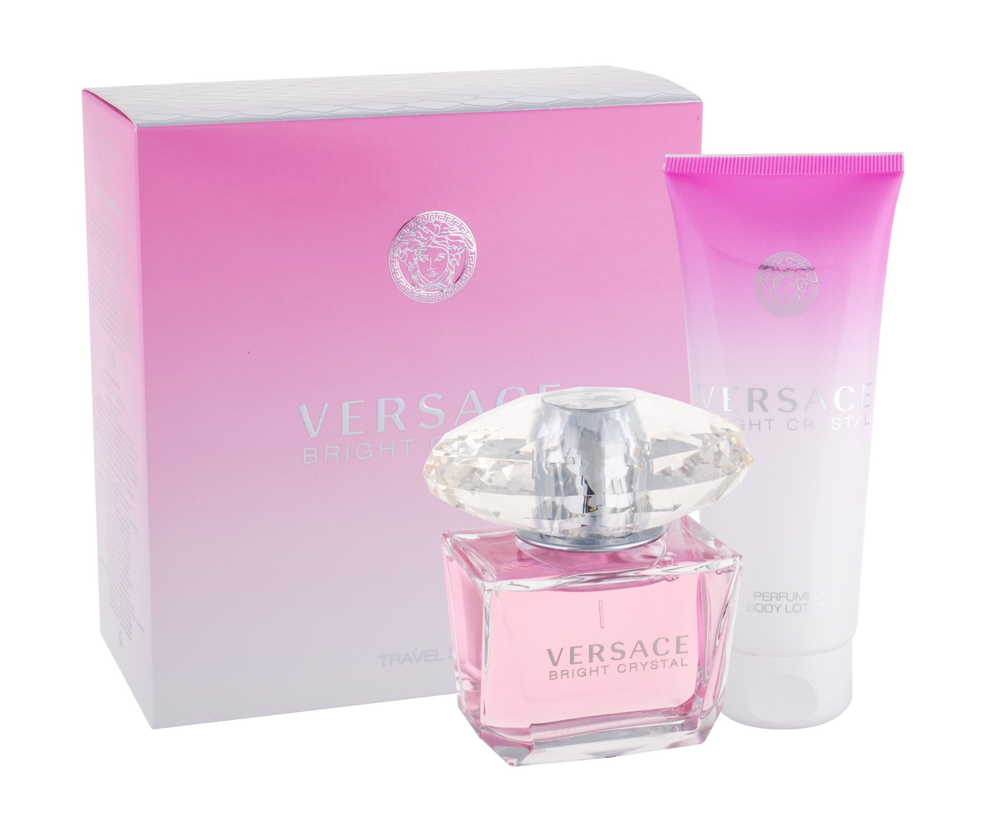 Versace Bright Crystal 90ml Edt 90 + 100ml Body lotion Kvepalai Moterims EDT Rinkinys (Pažeista pakuotė)