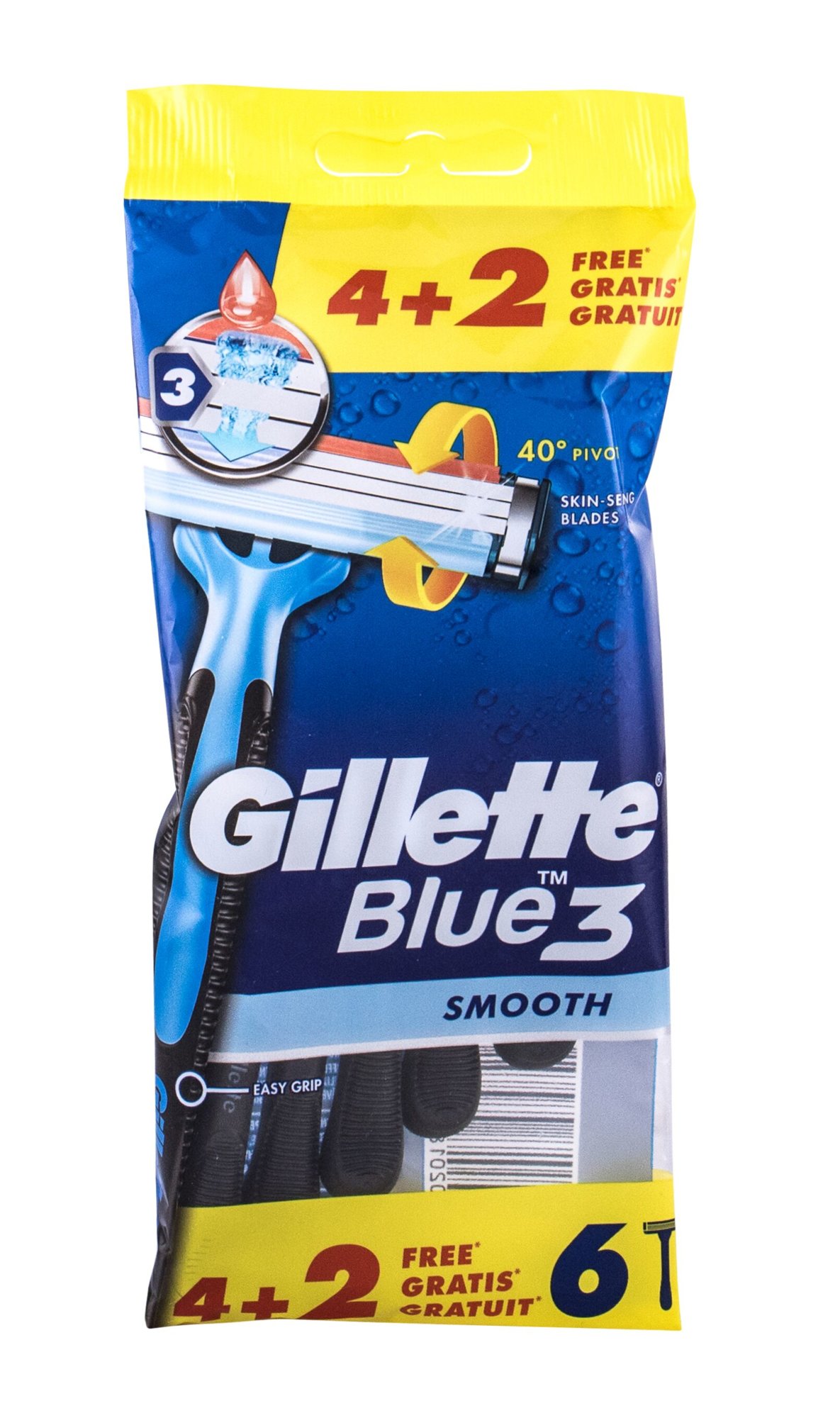 Gillette Blue3 Smooth 6vnt skustuvas (Pažeista pakuotė)