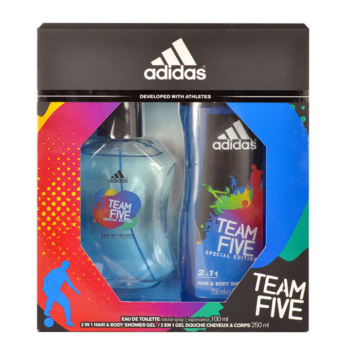 Adidas Team Five 100ml Edt 100ml + 250ml shower gel Kvepalai Vyrams EDT Rinkinys (Pažeista pakuotė)