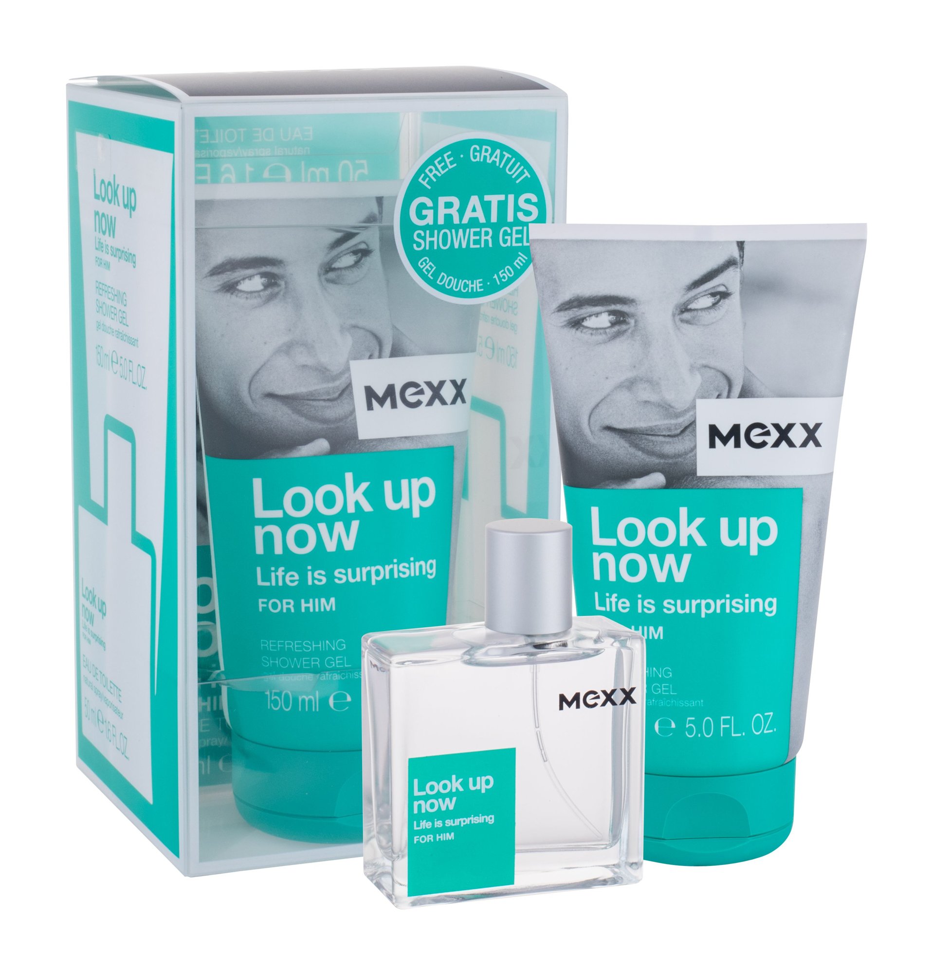 Mexx Look up Now Life Is Surprising For Him 50ml Edt 50 ml + Shower Gel 150 ml Kvepalai Vyrams EDT Rinkinys