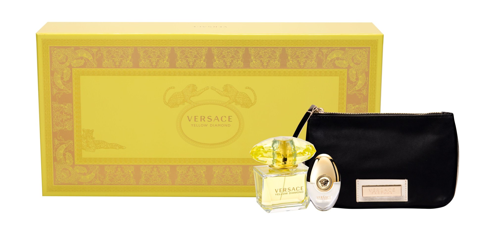 Versace Yellow Diamond 90ml Edt 90 ml + Edt 10 ml + Cosmetic Bag Kvepalai Moterims EDT Rinkinys