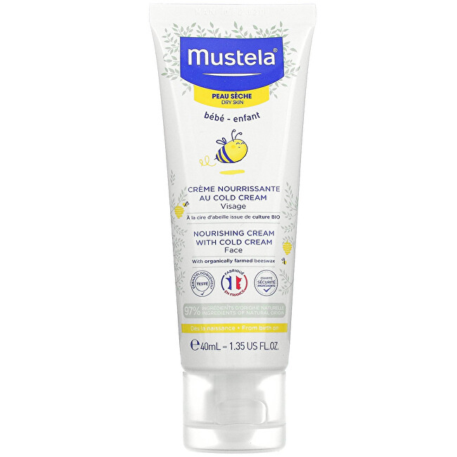 Mustela Baby nourishing face cream with beeswax for dry skin (Nourishing Face Cream with Cold Cream) Drėkinamasis veido kremas