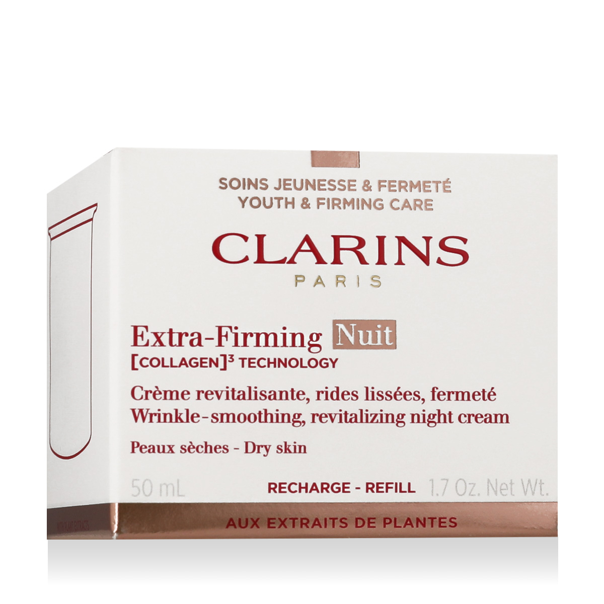 Clarins Extra-Firming Night Cream Refill For Dry Skin 50ml dieninis kremas