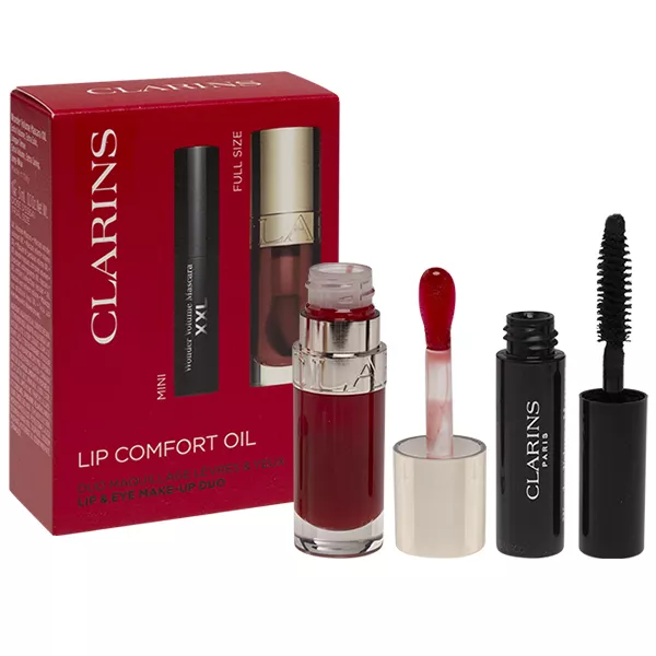 Clarins Lip Comfort Oil Teint 03 Cherry 7ml + Wonder Volume Mascara XXL 01 Extreme Black 7ml   Moterims Rinkinys