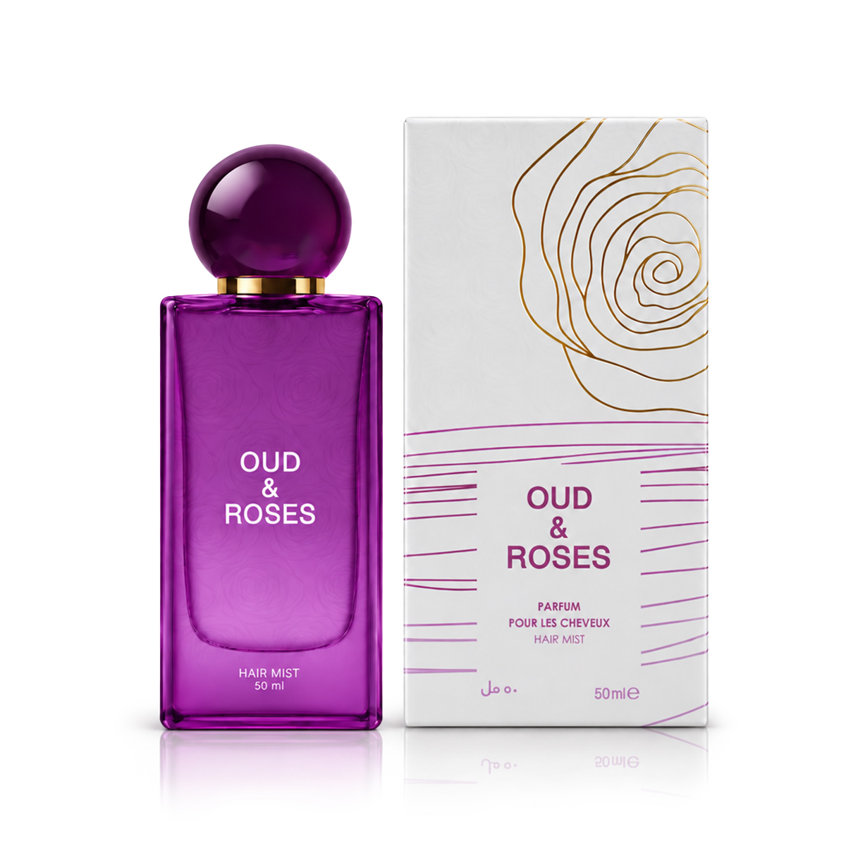 Ahmed Al Maghribi Oud & Roses Eau de Parfum 50ml plaukų dulksna