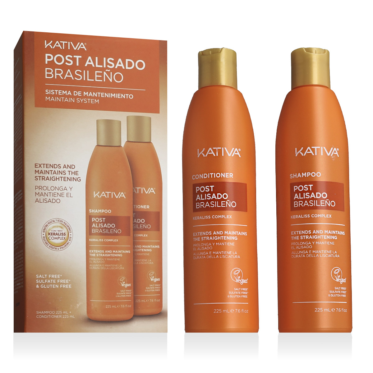 Kativa Post Brazilian Straightening Shampoo + Conditioner 2 x Plaukų priemonė Moterims
