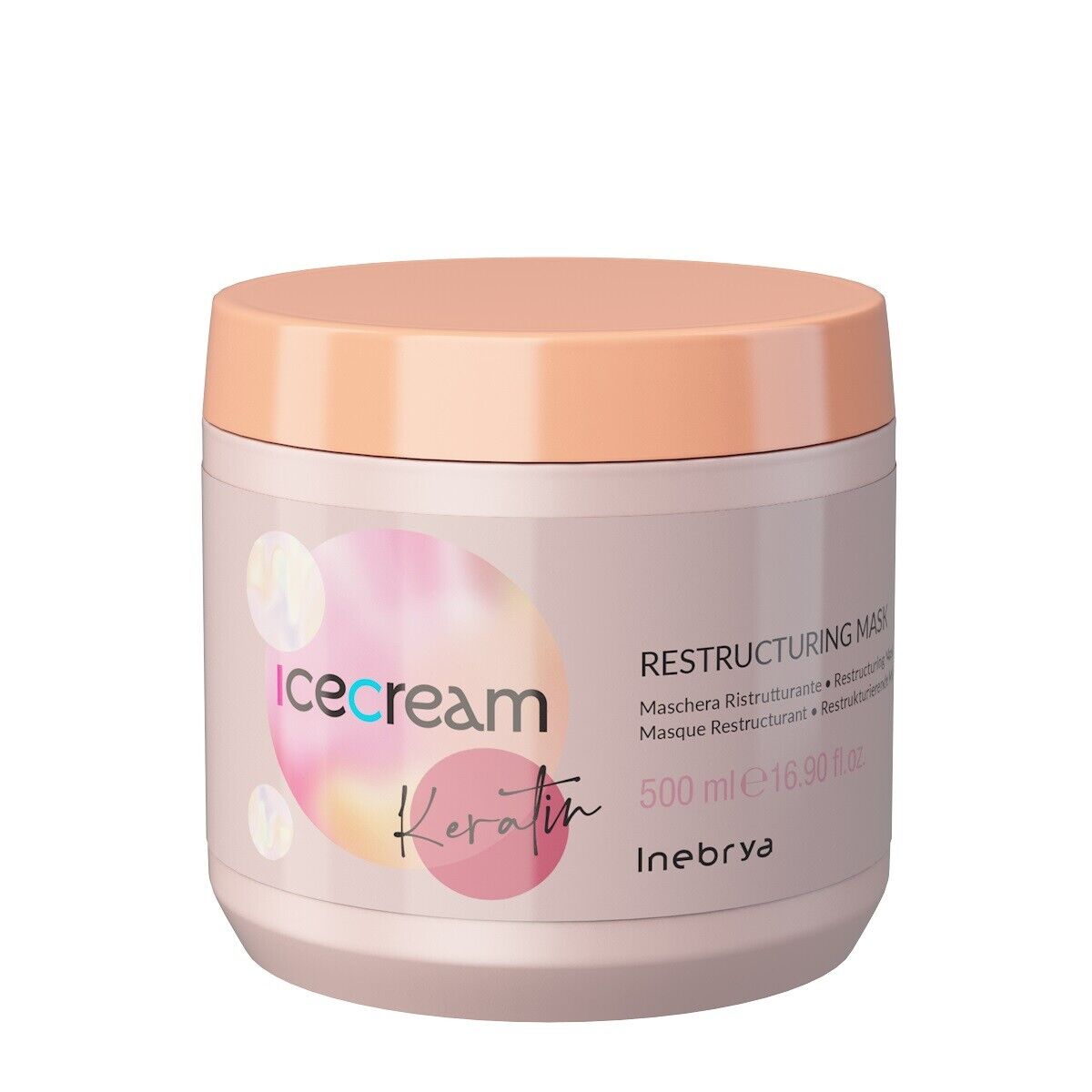 Inebrya Ice Cream Keratin Restructuring Mask 500ml plaukų kaukė