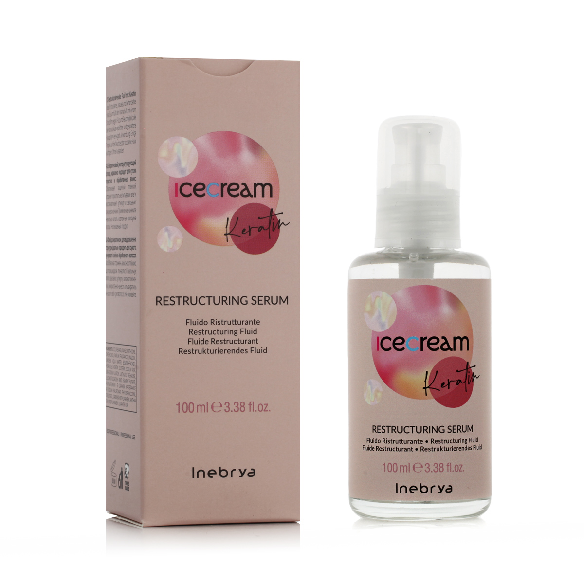 Inebrya Ice Cream Keratin Restructuring Serum Plaukų serumas Unisex