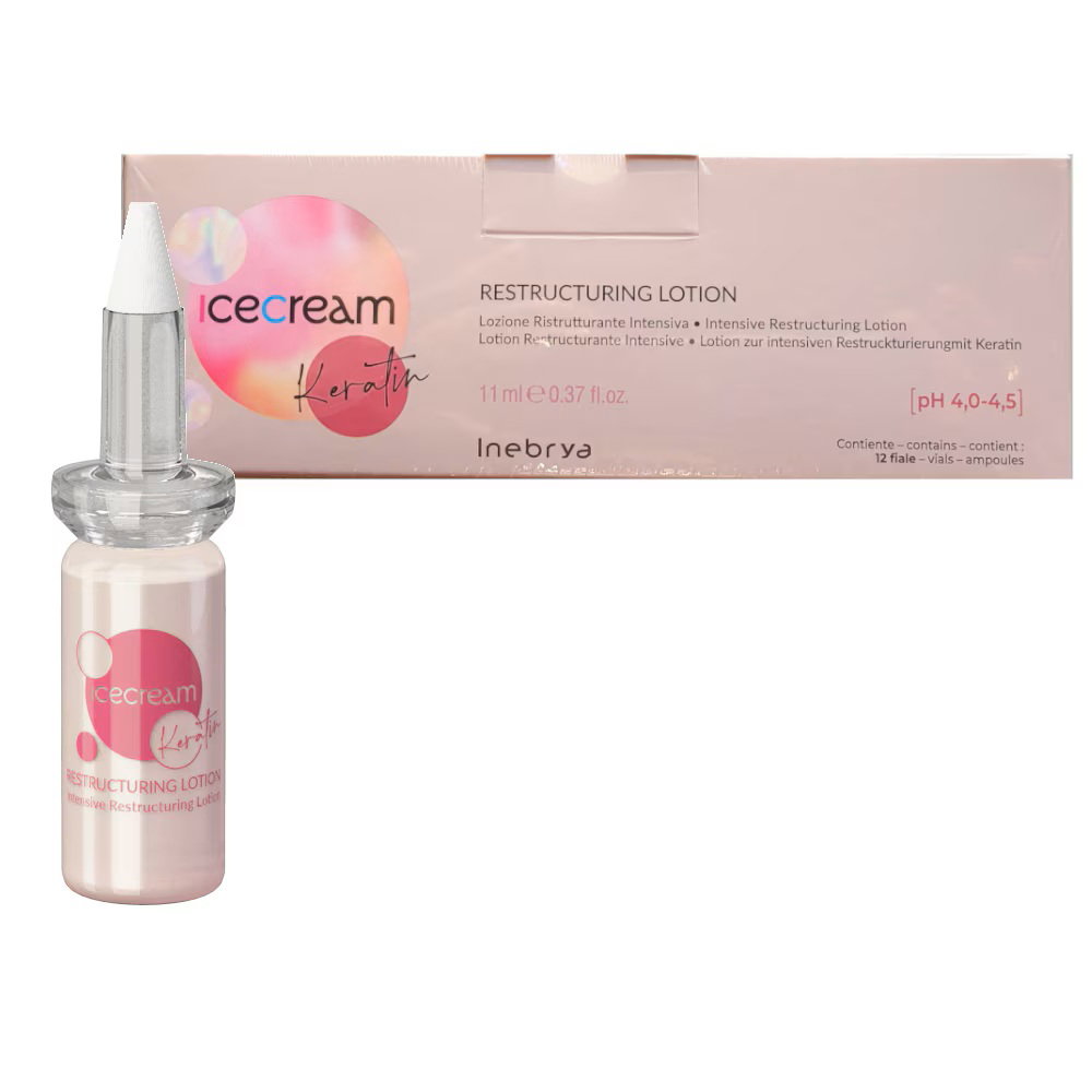 Inebrya Ice Cream Keratin Restructuring Lotion 12x11ml plaukų serumas