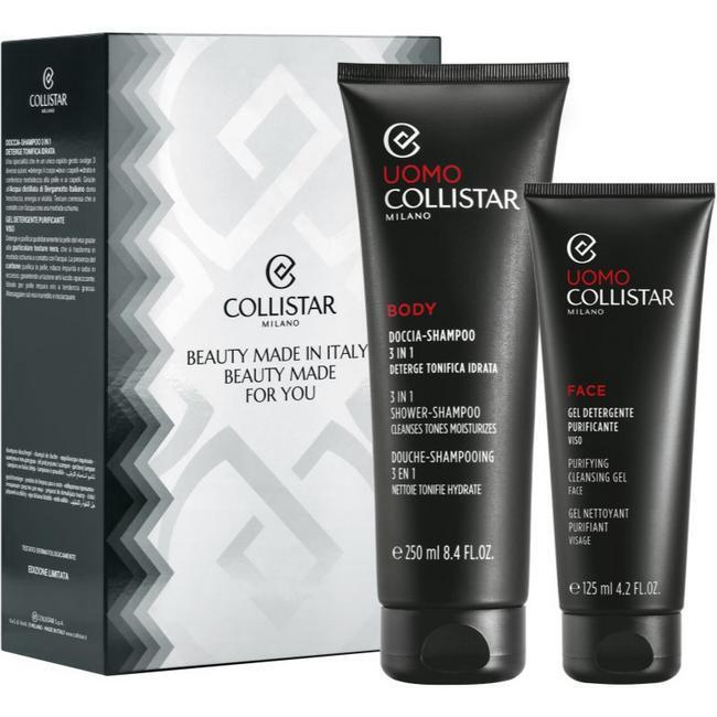 Collistar Set Collistar Uomo 3in1 Shower-Shampoo 250ml + Face Gel Plaukų &scaron;ampūnas Vyrams