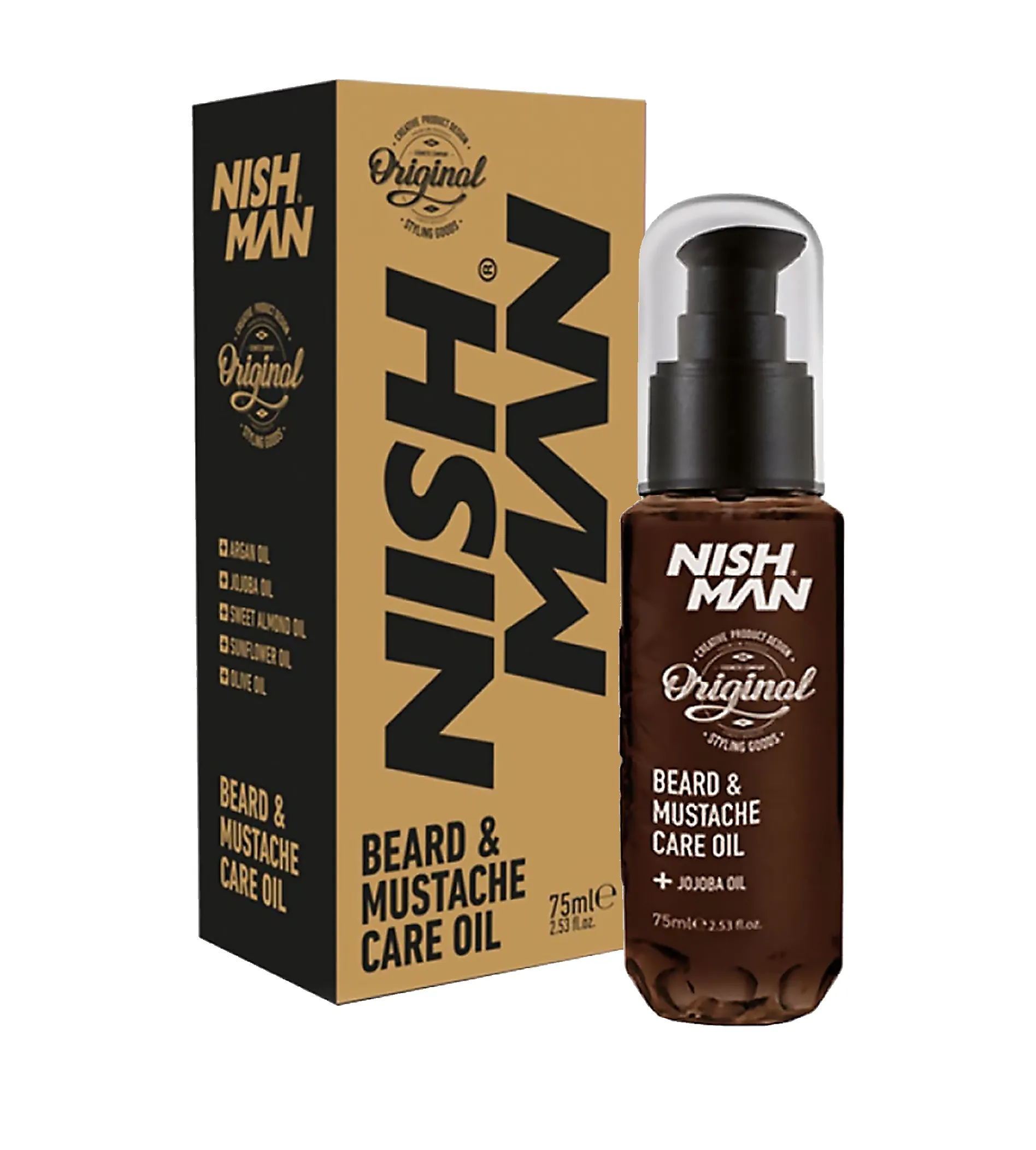 NISH MAN Beard & Mustache 75ml barzdos aliejus