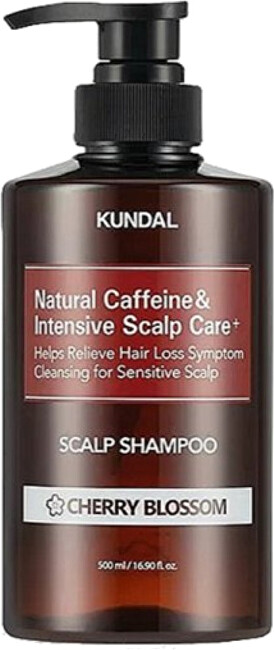 KUNDAL Anti-hair loss shampoo with caffeine Natural Caffeine & Intensive Scalp Care+ Cherry Blossom (Scalp Shampoo) Plaukų &scaron;ampūnas Moterims
