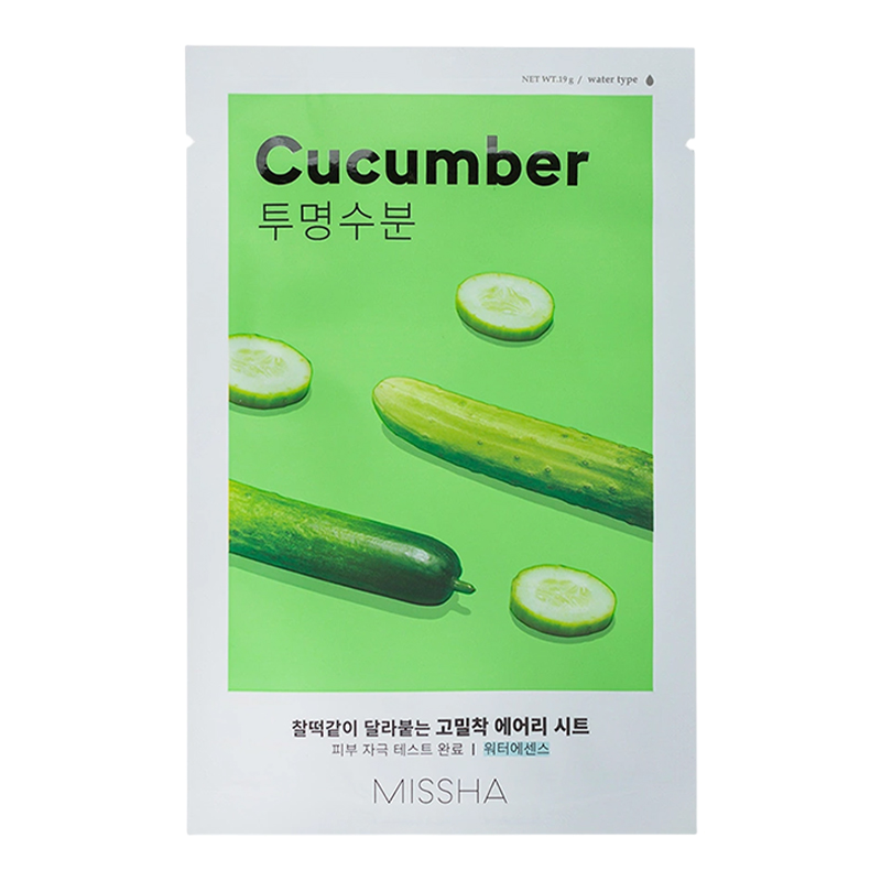 Missha Airy Fit Sheet Mask Cucumber 19g Veido kaukė